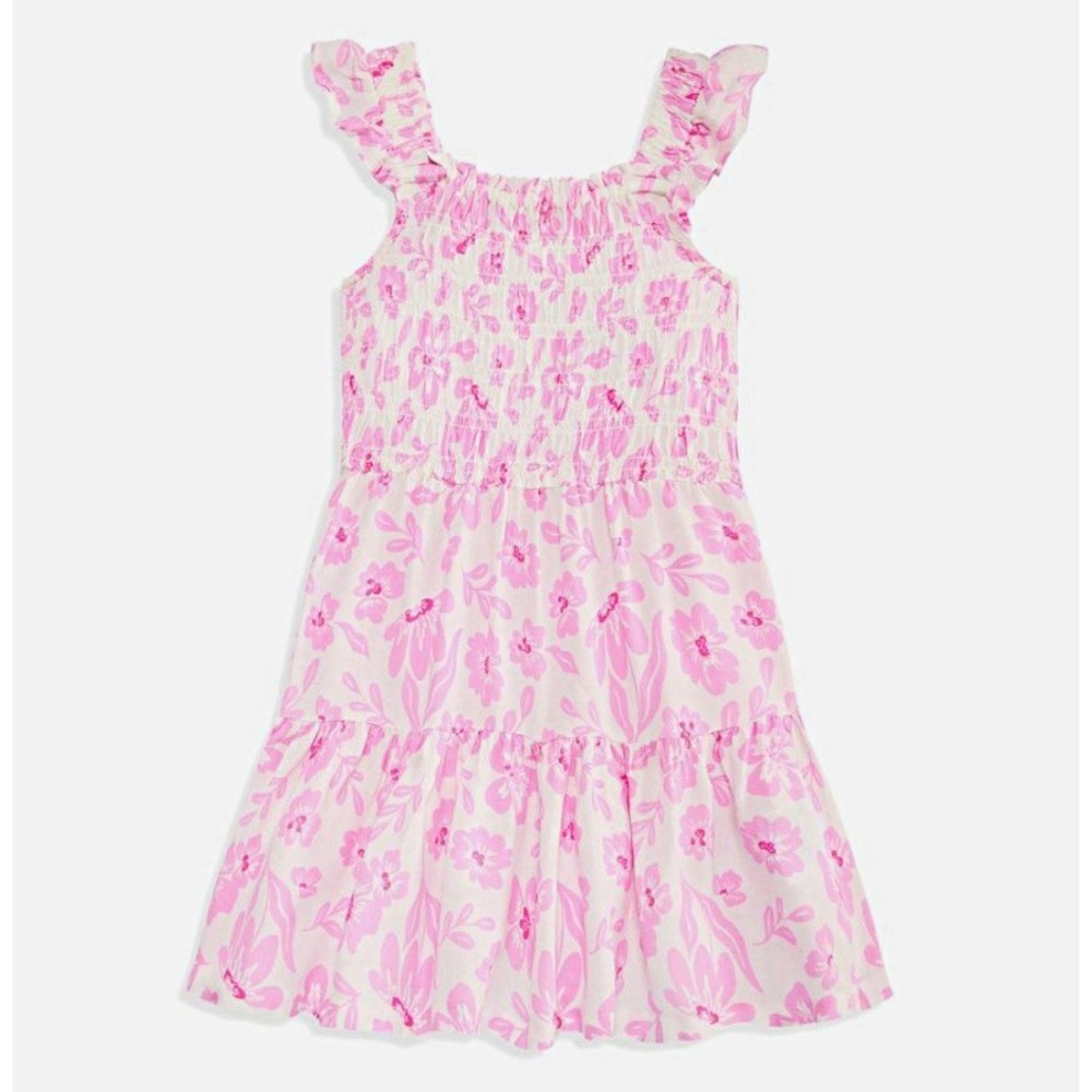 NEW Epic Threads Girls Pink/White Floral Smocked Ruffle Strap Sundress 3T